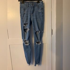 American Eagle blue jeans.